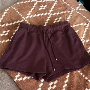 H&M Women's Drawstring Athletic Shorts - Burgundy